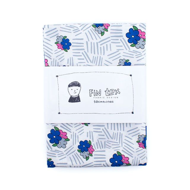 生地 FiN tex-フィンテックス- レトロフラワー 約140cm幅×50cmカット(OKF-030) 3GY.グレー 09Ae06_